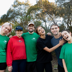 Group of fundraisers in Bush Heritage t-shirts.