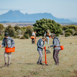 Volunteers doing revegetation work at Monjebup Reserve.