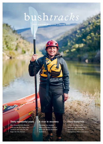 The front cover of Bushtracks Spring 2021 newsletter from Bush Heritage Australia.