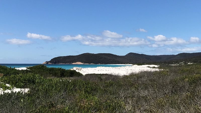 Beautiful view of Tasmanian east coast beach.
