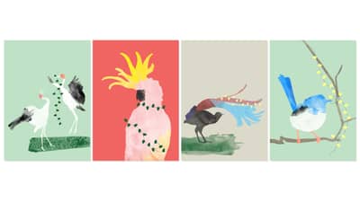 Bundle of four Xmas themed gift cards.