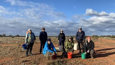 Our volunteer weeding army.