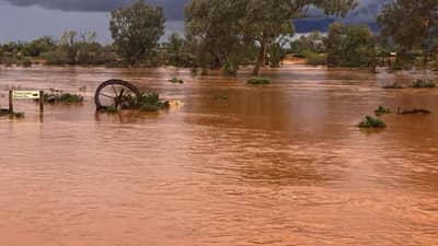 Landscape underwater after 108 mm of rain in two days.
