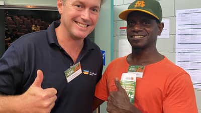 Rhys Swain (Bush Heritage National Fire Program Manager) and Stuart Brooks (Fish River Ranger).