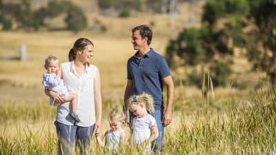 The Nicolson Family: (left to right) Edwina, Mel, Hazel, Florence and Sam. Photo Annette Ruzicka.