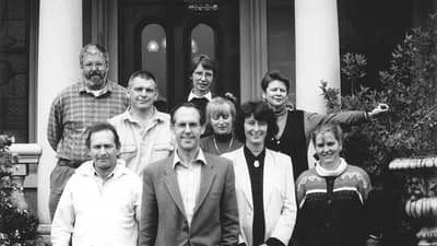 Bush Heritage’s founders in 1995. From left: Ray McKendrick (back), Robert Rosen, Greg Blake, Bob Brown, Judy Henderson, Verna Simpson, Peg Putt, Penny Figgis and Penny King.