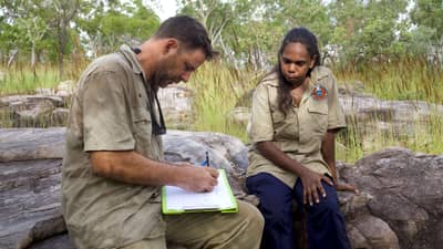Ranger Coordinator Tom Vigilante and Uungu Ranger Jaslyn. Photo by Mark Jones
