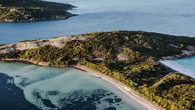 Aerial view of Albany’s coastline.