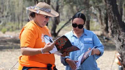 Aunty Vicki Murray and Cassandra Lewis.