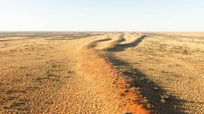 Sand dunes at Pilungah Reserve, snaking out into the distance.