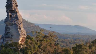 White Stallion, an ancient white sandstone column at Carnarvon Station Reserve.
