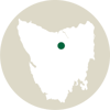 Map showing location of Liffey Valley Reserves in Tasmania.