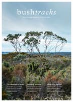 The front cover of Bushtracks Spring 2020 newsletter, featuring Monjebup Reserve.