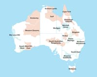 Map of Australia showing the priority landscapes in which we focus our work.