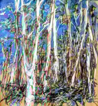 Painting of woodlands in Liffey Valley by Sarah Chalmers