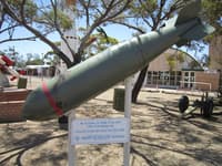Some war and war like materials on display in Woomera.