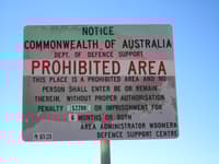 Woomera Prohibited Area sign.