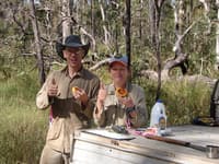 Ian and Leanne enjoy homemade scones during a break.