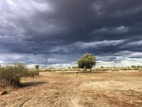 A foreboding sky over Naree.