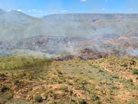 Fires lit using matches on foot continue to burn through the day.