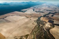 Farmland and fragmented bush on the southern edge of the Stirling Ranges.