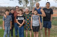 Avelina Tarrago third from left with her family on Pilungah Reserve.