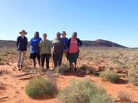 The ladies team at a track plot site Stella Shipway.