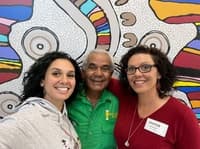 Budjiti Elder Phillip Eulo with daughters Ebony and Kiara.