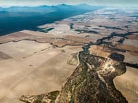 Cleared farmland surrounds the southwest corner of Stirling Range National Park, WA, in the Gondwana Link Landscape.