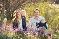 Olivia, Hamish, Will and Louis Hansen on Charles Darwin Reserve.