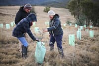 Local landholders Mike and Alice on their property by the Murrumbidgee River with UMDR Facilitator Antia Brademann.