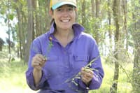 Imogen Semmler explaining the importance of native plants.