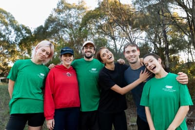 Group of fundraisers in Bush Heritage t-shirts.