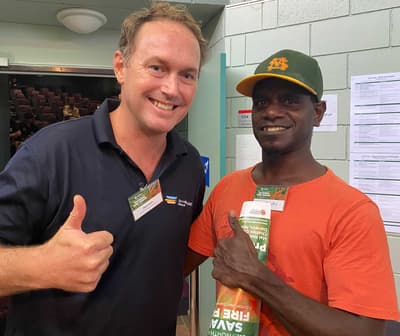 Rhys Swain (Bush Heritage National Fire Program Manager) and Stuart Brooks (Fish River Ranger).