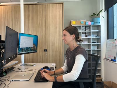Amy at work in Bush Heritage's Conservation Support Centre in Melbourne