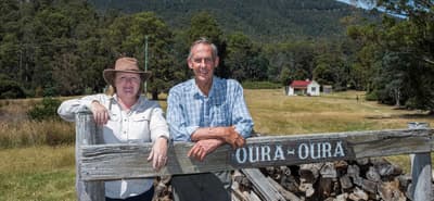 Heather Campbell and Bob Brown at Oura Oura Reserve.