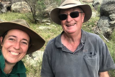 Ecologist Immogen Semmler with Colin Heis.