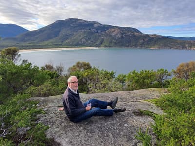 Davydd Shaw taking in the view at ‘The Prom’.