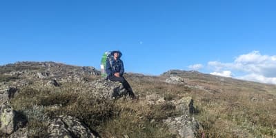 Photo Roger Chao in his happy place, Mt Speculation.