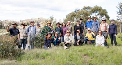 Environmental volunteering team at Scottsdale Reserve, southern NSW.