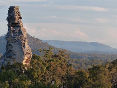 White Stallion, an ancient white sandstone column at Carnarvon Station Reserve.