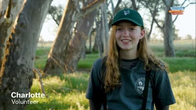 Charlotte, a young woman who volunteers with Bush Heritage Australia.