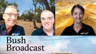 Faces of host Mathew Taylor, Ecologist Graeme Finlayson and Karrie Bennison.