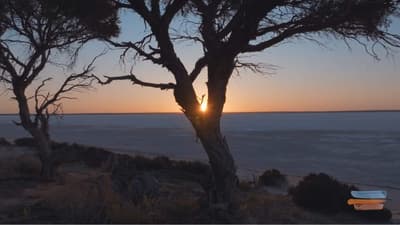 Sunset over Mongers Lake at Wanarra, WA.
