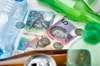 Recyclable containers and a small amount of cash.