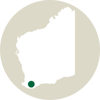 Map showing location of Kojonup Reserve in south-west WA.