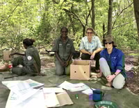 Arafura Swamp Rangers with Bush Heritages Emma Ignjic and Katie Degnian.