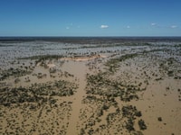 A bird's eye view of the flooding.