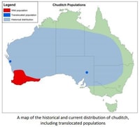 A map of current and historical Chuditch populations .