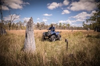 Olkola rangers use buggies to do nest counts during breeding season,